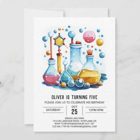 Invitation Boho Fusion Potion Scientifique Anniversaire (Devant)