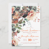 Invitation Boho Garden Floral Sweet 16 Anniversaire (Devant)