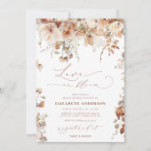 Invitation Boho Garden Flowers Amour dans la Fête des mariées (Devant)