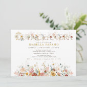 Invitation Boho Garden Flowers Quinceañera 15e anniversaire (Debout devant)