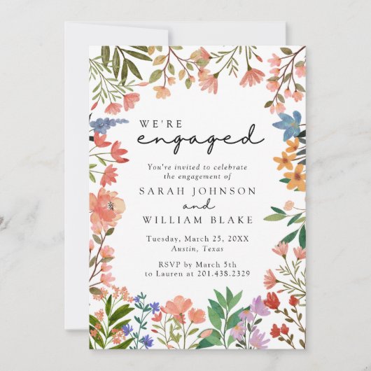 Invitation Boho Garden of Fleur sauvage Engagement Party (Devant)