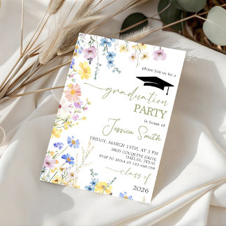 Invitation Boho Garden Photo Graduation Invite 2026