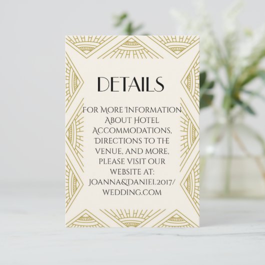 Invitation Boho Gatsby blank card (Debout devant)