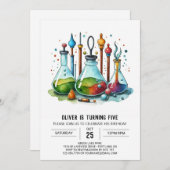 Invitation Boho Gear Discovery Scientifique Anniversaire (Devant / Derrière)