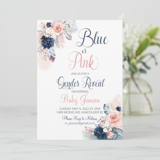Invitation Boho Gender Reveal (Debout devant)