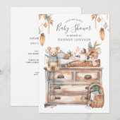 Invitation Boho Genre Neutre Baby Nursery Douche (Devant / Derrière)