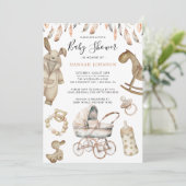 Invitation Boho Genre Neutre Jouets bébé Baby shower (Debout devant)
