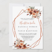 Invitation Boho géométrique Automne Floral Nuestra Boda Maria (Devant)