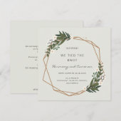 Invitation Boho Géométrique Doré Feuillage Réception Seulemen (Devant / Derrière)