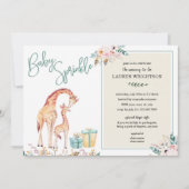 Invitation Boho Giraffe Baby Sprinkel neutre genre (Devant)