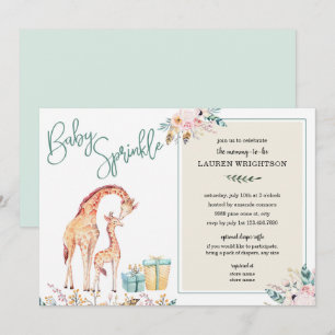 Invitation Boho Giraffe Baby Sprinkel neutre genre