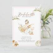 Invitation Boho Girl Beach Pampas Grass Bachelorette (Debout devant)