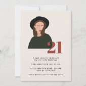 Invitation Boho Girl Minimalist Terracotta 21e anniversaire (Devant)