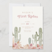 Invitation Boho Girls First Rodeo Cowgirl Anniversaire (Devant)