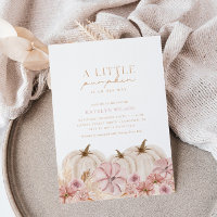 Boho Girls Pampas Citrouille Baby shower en herbe