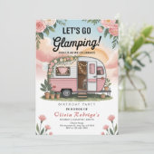 Invitation Boho Glamping Birthday Party (Debout devant)