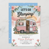 Invitation Boho Glamping Birthday Party (Devant / Derrière)