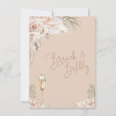 Invitation Boho Glass Floral Bride & Fête des mariées Bubbly (Dos)