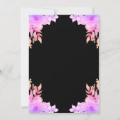 Invitation Boho Glow Neon Couleurs Black Floral 50e anniversa (Dos)