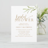 Invitation Boho Gold & Botanical Bridal Shower (Debout devant)