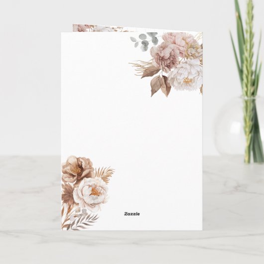 Invitation Boho Gold Destination Mariage Code QR (Dos)