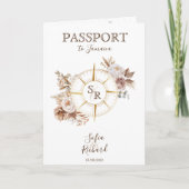 Invitation Boho Gold Destination Mariage Code QR (Devant)