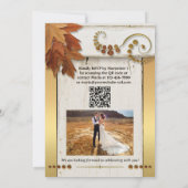Invitation Boho Gold Feuilles d'Automne Heureux à Tout Jamais (Dos)