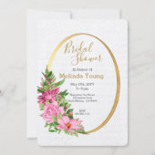 Invitation Boho Gold Rose Aquarelle Fête des mariées florale (Devant)