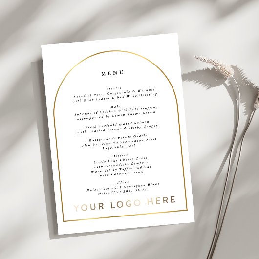 Invitation Boho Golden Arch Event Logo du MENU NUMÉRIQUE