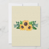 Invitation Boho Golden Floral Sunflowers Réception de mariage (Dos)