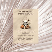 Invitation Boho Gothic Fall Party avec crâne et fleurs