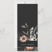 Invitation Boho Gothic Rust Black Botanique Mariage Menu Card (Dos)
