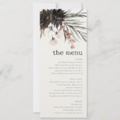 Invitation Boho Gothic Rust Black Botanique Mariage Menu Card (Devant)