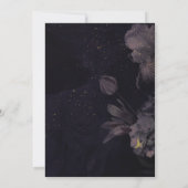 Invitation Boho gothique foncé violet à la main florale (Dos)