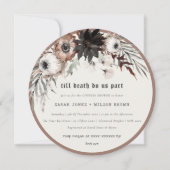 Invitation Boho Gothique Rouille Noir Botanique Couples Douch (Devant)