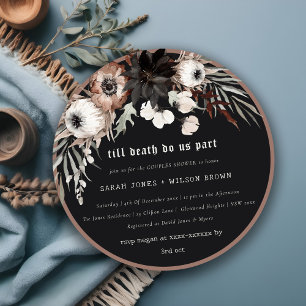 Invitation Boho Gothique Rouille Noir Botanique Couples Douch