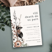 Invitation Boho Gothique Rouille Noir Botanique Couples Douch