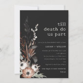 Invitation Boho gothique rouille Noir Fiançailles botanique (Devant)