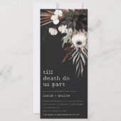 Invitation Boho gothique rouille Noir Fiançailles botanique (Devant)