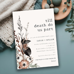 Invitation Boho gothique rouille Noir Fiançailles botanique