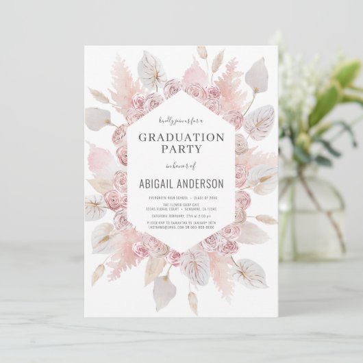 Invitation Boho Graduation Class of 2023 Party Card (Debout devant)