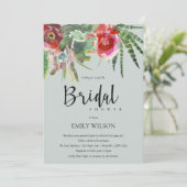 INVITATION BOHO GRAY ROSE FLORAL CACTI FOLIE FÊTE DES MARIÉES (Debout devant)