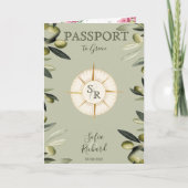 Invitation Boho Grèce Destination Mariage Passeport QR Code I (Devant)