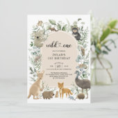 Invitation Boho Green Animaux australiens Wild Un Anniversair (Debout devant)