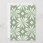 Invitation Boho Green et White Fête des mariées (Dos)