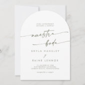 Invitation Boho Green et White Photo Arch Mariage espagnol (Devant)