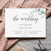 Invitation Boho Green Eucalyptus Mariage