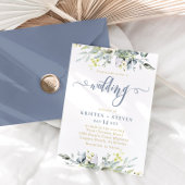Invitation Boho Green Eucalyptus Mariage Dusty Blue