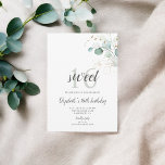 Invitation Boho Green Eucalyptus Sweet 16<br><div class="desc">Entrez dans un monde d'élégance et fêtez d'avoir seize ans en style ! Notre invitation personnalisée Sweet 16 anniversaire est l'incarnation de la grâce et du charme jeune. Décoré avec goût dans le coin supérieur gauche, l'aquarelle est délicate illustration d'un bouquet d'eucalyptus, apportant une touche de beauté botanique au design....</div>