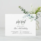Invitation `Boho Green Eucalyptus Sweet 16 (Debout devant)
